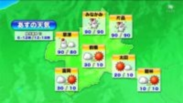 ２６日　群馬県北部の山沿い中心に大雪のおそれ　南部平地でも積雪か