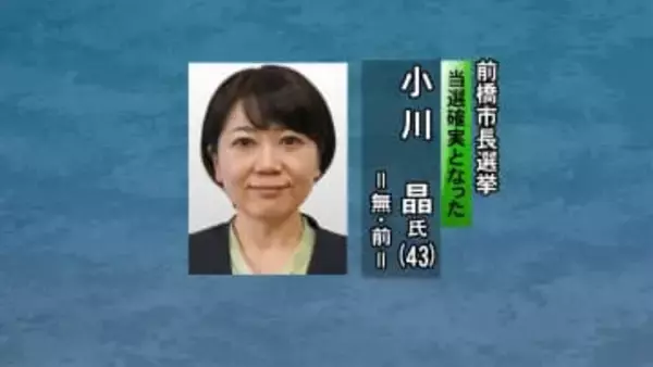 群馬・前橋市長選　小川晶氏が２回目の当選確実　ホテル問題で出直し選