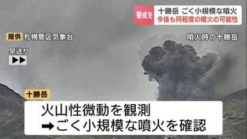 【北海道・十勝岳】「今後も同程度の噴火が発生する可能性」　十勝岳でごく小規模な噴火　噴煙200メートル上がる　噴火警戒レベルは「2」の火口周辺規制を継続