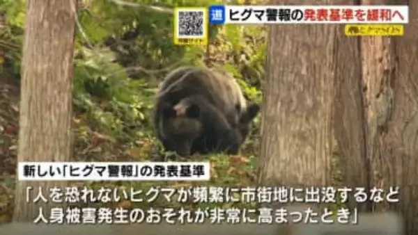北海道が「ヒグマ警報」の基準緩和へ　人身被害が出る前にも発表可能に　1月中にも決定する見通し