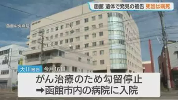 遺体で発見された被告は病死　妻を金づちで殴り起訴後がん治療のため勾留停止…入院中に姿を消す　北海道函館市