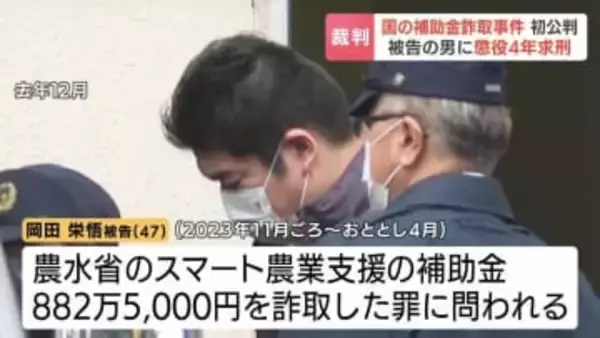 【旭川】偽造書類で公金を…スマート農業支援金約880万円詐取の初公判　実質的経営者の男、起訴内容認める「軽率だった」検察側は懲役4年求刑