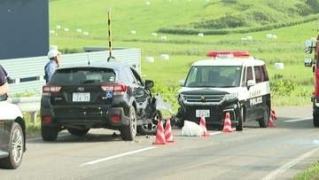 【速報】乗用車とパトカーの衝突事故　乗用車を運転していた70代の女性が手首の痛みで病院搬送　北海道稚内市