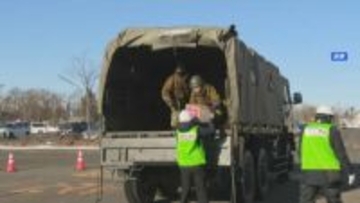 厳冬期の千島海溝沖地震を想定した物資輸送訓練　北広島市⇒帯広駐屯地、ヘリコプターで釧路市へ　イオンと陸上自衛隊「住民の安心感に繋げたい」