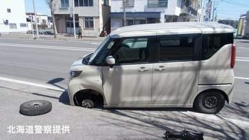 1週間ほど前に“異音”で点検に向かう途中…左前タイヤ脱落　20代男性が去年11月自分で冬タイヤに交換　北海道旭川市・国道40号