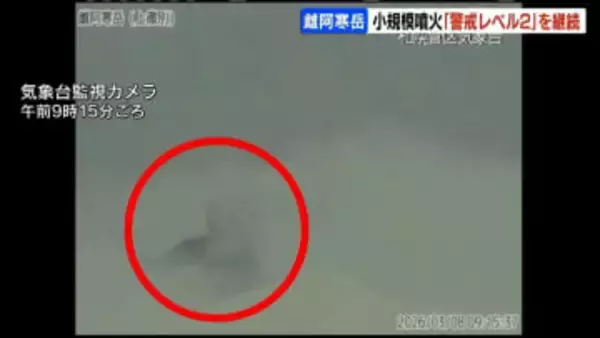 北海道・雌阿寒岳が小規模噴火…火口から約500ｍ範囲は大きな噴石に警戒必要　噴火警戒レベル2継続　去年10月25日以来　気象庁