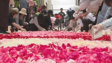 【札幌】過去最大級の巨大な花の絵が登場！「サッポロフラワーカーペット」開幕　4万8000本分の花びらで描くアート