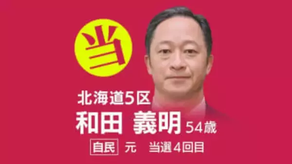 速報【北海道5区】和田義明氏（自民・元）が当選確実　衆議院選挙2026