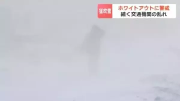 「ホワイトアウト」最大瞬間風速26.9mでスーパーの看板落下　北海道北部を中心に公共交通機関に乱れ　あす（土）も厳戒態勢を