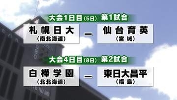 【甲子園】札幌日大は開幕試合で仙台育英（宮城）と、白樺学園は東日本昌平（福島）と大会4日目に対戦