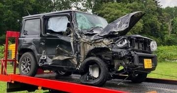 トンネル内で乗用車と正面衝突した軽乗用車が大破　運転の70代男性が首の骨折疑いで病院搬送　北海道森町・国道5号 湯の崎トンネル