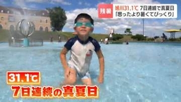 【北海道の残暑】「思ったよりも暑くてびっくり」旭川で7日連続の真夏日！滝上町では32.9℃観測 お盆明けも厳しい暑さ続く