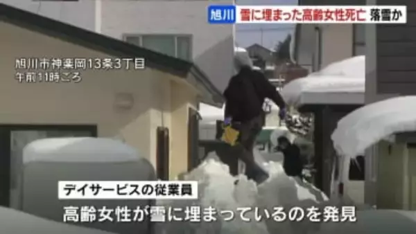 雪に埋まった高齢女性が死亡　住人の80代女性が屋根からの落雪に巻き込まれたか　訪問したデイサービスの職員が発見