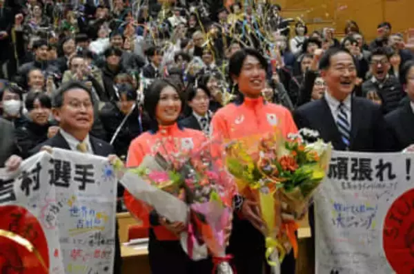 モーグル男子・島川選手、カーリング女子・吉村選手にエール　母校の札幌国際大で壮行会
