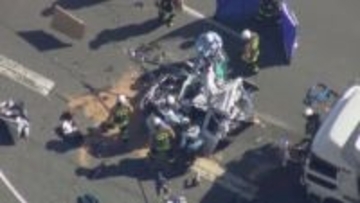 「運転席までつぶれている」尾道バイパスで追突事故　女性１人けが　広島