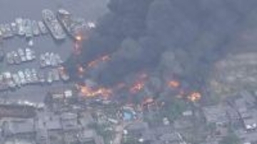 黒煙あがる　船解体工事現場で火事　広島・呉市音戸町
