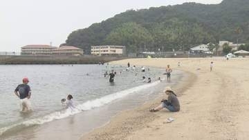 海の日 海水浴場にぎわう　広島県に熱中症警戒アラート