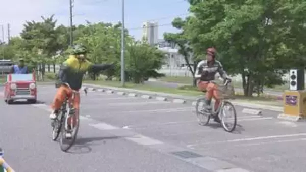 スタントマンによる事故の再現 自転車のマナーアップを呼びかける