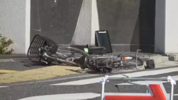 自転車がトラックにはねられ８０代男性が死亡　トラック運転手逮捕　広島市西区