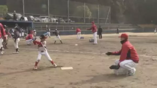 カープの選手が直接指導　野球教室開催