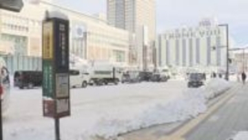 大雪で交通機関に乱れ　小樽から千歳や岩見沢方面を結ぶ列車を中心にJR運休相次ぐ　空港連絡バスも一部運休