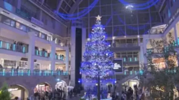 高さ15mのジャンボクリスマスツリーが点灯　サッポロファクトリー