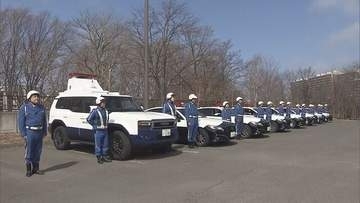 春の行楽シーズンを前に交通機動隊とNEXCOが出動式「ハンドルを握る際は時間にゆとりを」