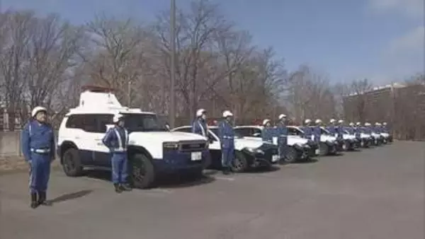 春の行楽シーズンを前に交通機動隊とNEXCOが出動式「ハンドルを握る際は時間にゆとりを」