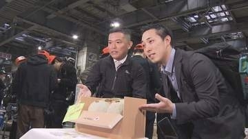 過去最高値！夕張メロン初競り2玉580万円！超高額「ドキドキ」落札　空路で東京のスーパー店頭展示へ