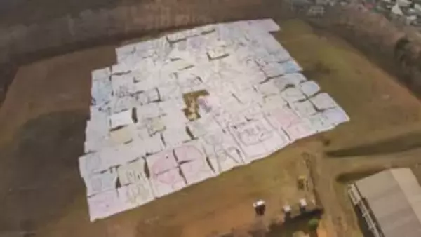 “世界一大きな絵” 北海道安平町の高校グラウンドに 地元アーティストの挑戦に学校や企業も協力