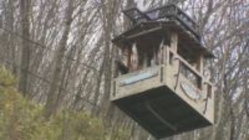 漁獲量減で価格高騰も…空飛ぶサケ「とば1号」今年も運行！ クマのため100本目指す　のぼりべつクマ牧場