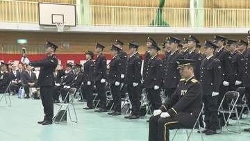 陸上自衛隊の真駒内駐屯地で新入隊員の入隊式　胆振東部地震で被災し自衛隊に助けられて入隊決意の隊員も