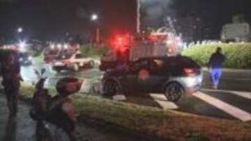 【動画】車同士の衝突事故で川に転落 運転の女性が死亡 　広島市