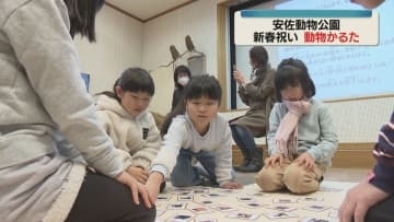 新春祝い「動物かるた」広島・安佐動物公園