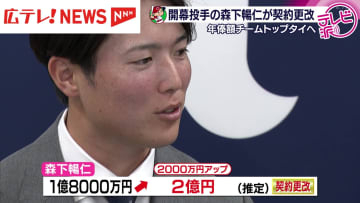 「ちゃんと評価してもらいました」　広島東洋カープの森下暢仁投手が２億円で契約更改