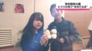 ヒツジの毛で飾り物づくり 広島・安佐動物公園