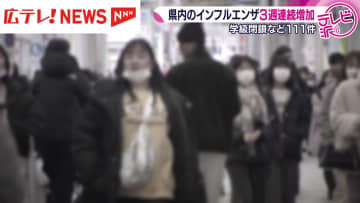 インフル患者3週連続で増加　B型の感染拡大で学級閉鎖も相次ぐ・広島