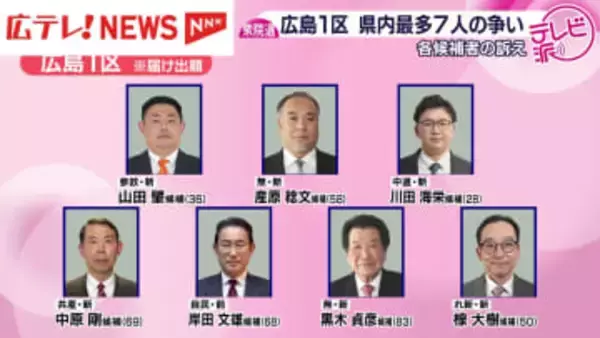 衆院選　広島１区　候補者７人の訴え