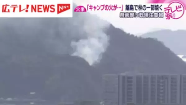 広島市南区の離島で山林の一部焼く