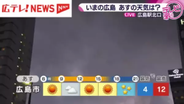 広島市いまの様子とあすの天気