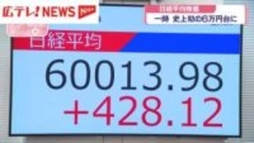 日経平均株価　一時史上初の6万円台に　広島の企業に影響は