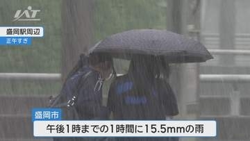 盛岡で突然の雨　１時間に１５．５ミリ【岩手】