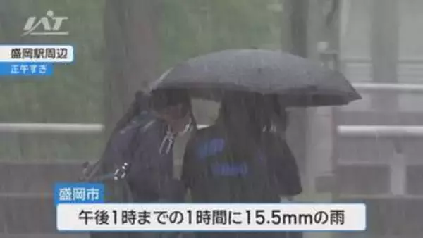 盛岡で突然の雨　１時間に１５．５ミリ【岩手】