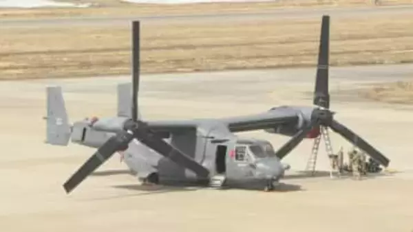 いわて花巻空港に米軍オスプレイが予防着陸　飛行中に警告灯が点灯