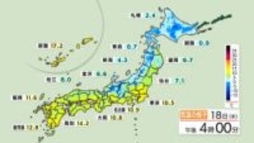18日夜に寒冷前線が東北日本海側を通過　積乱雲発達で「ひょう・落雷」の恐れ　19日明け方にかけて激しい突風に注意