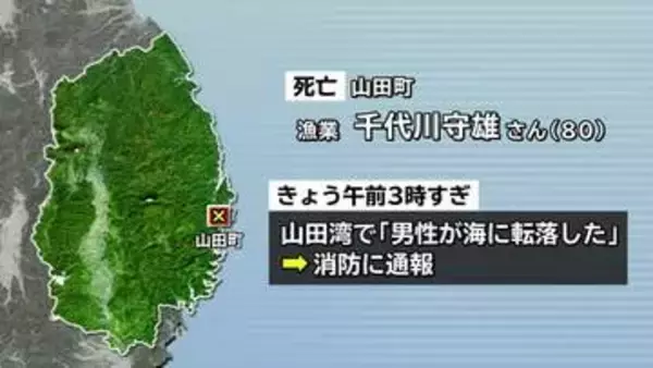 午前3時の海で80歳漁師が転落し、その後死亡　ホタテの養殖いかだに向かう途中　岩手・山田町