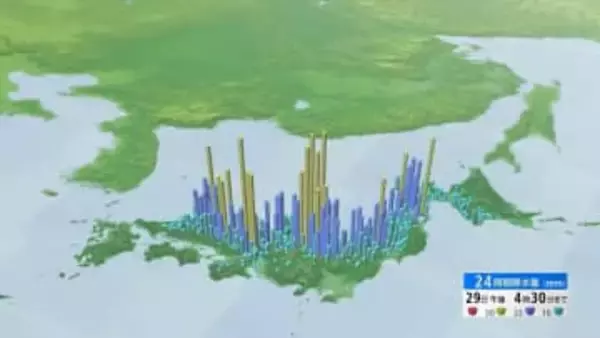 寒波が居座る日本列島　30日にかけて北陸70cm、近畿50cm、東海40cm　大雪やなだれ、電線や樹木への着雪に厳重警戒を