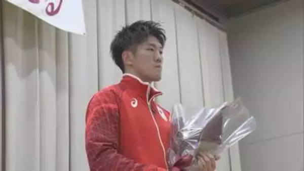 ボクシング鳥谷部魁選手　母校・黒沢尻工で壮行式　アジア競技大会で日本初の80kg級メダル獲得を目指す