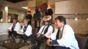 「空飛ぶ鉄のかごで名古屋へ！」　忍者隊がFDA花巻空港利用をPR　天むすやひつまぶしを堪能しよう　岩手