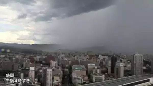 8日夕方　盛岡に記録的短時間大雨情報　人的被害なし